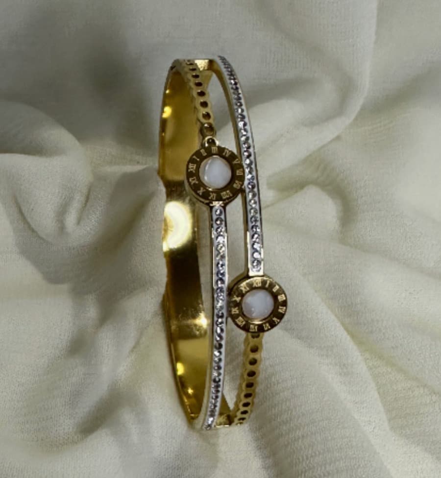 Bracelete Duo Clássico Dourado | Aço Inoxidável
